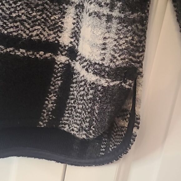 Gap Puff Sleeve Cropped Wool Shirt Jacket Black White Plaid Size L - Picture 7 of 15